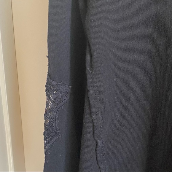 Free People Black Lace Sleeve Sweater w/ Back Cutout (XS) - Picture 8 of 9